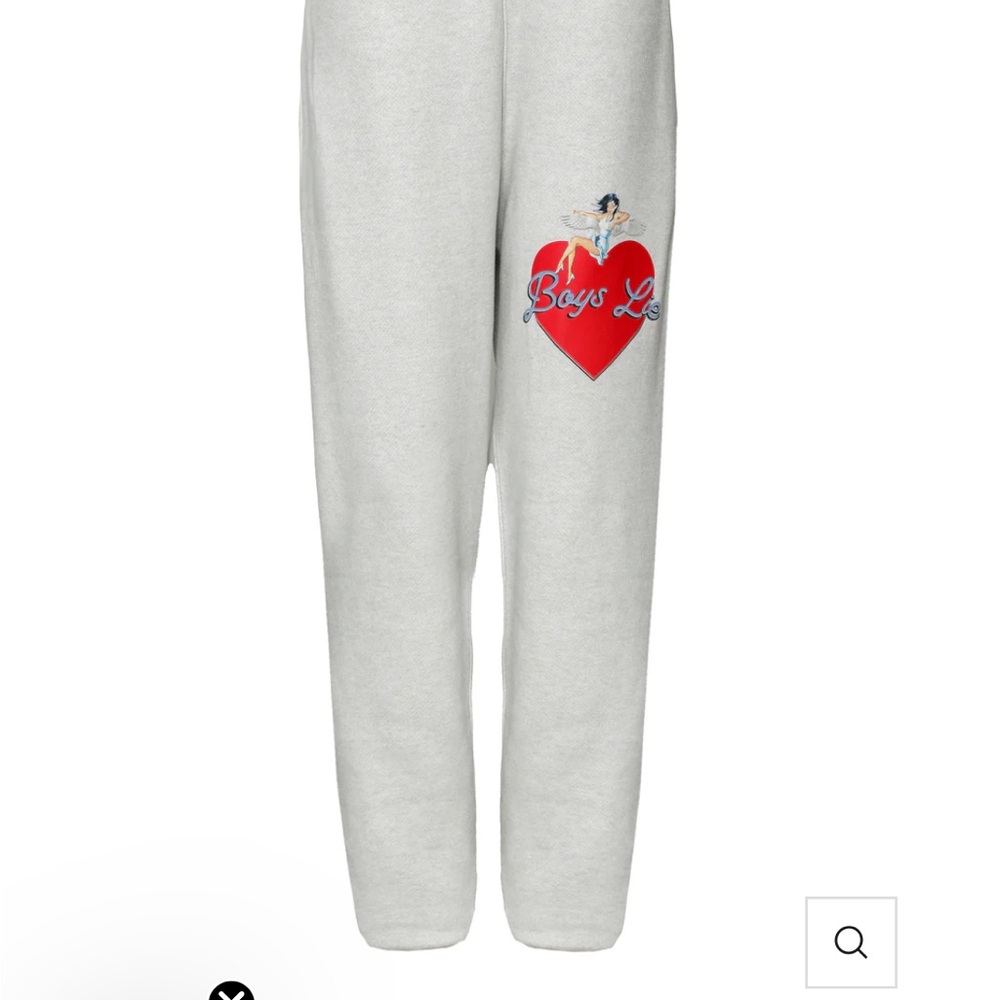 Boys Lie Limited Edition V2 Gray Sweatpants and Hoodie with Red Heart Graphic